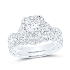 2 CTW-DIA ANA M 1CT-CPR BRIDAL SET 1 HALO