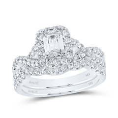 1 1/2CTW-DIA ANA M 3/4CT-CEME BRIDAL SET 1 HALO