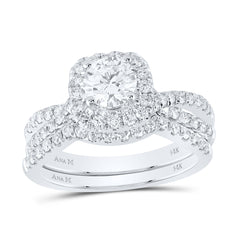 1 1/2CTW-DIA ANA M 3/4CT-CRD BRIDAL SET 1 HALO