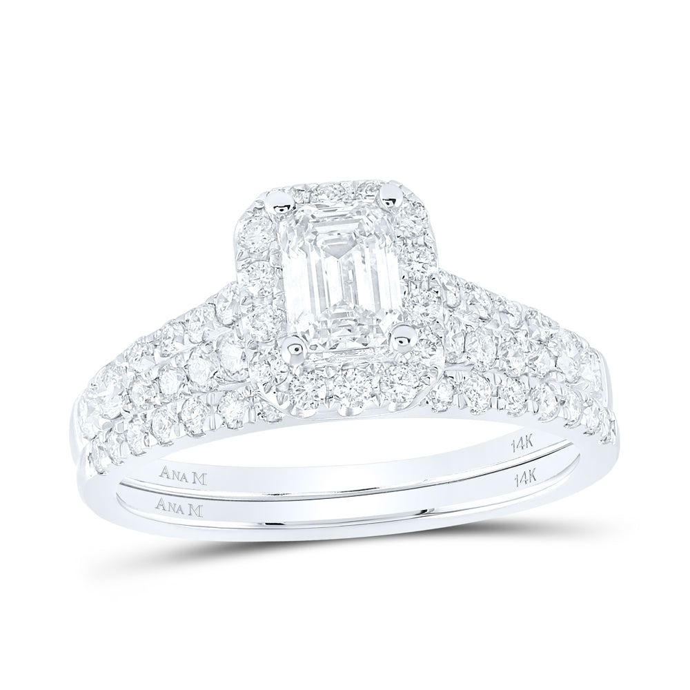 1 1/2CTW-DIA ANA M 3/4CT-CEME BRIDAL SET 1 HALO