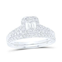 1 1/2CTW-DIA ANA M 3/4CT-CEME BRIDAL SET 1 HALO