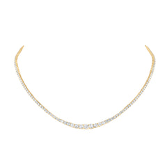 14K Yellow Gold 7 1/5 CTW-Natural Diamond Necklace (16 Inch ) 11.96 Gram
