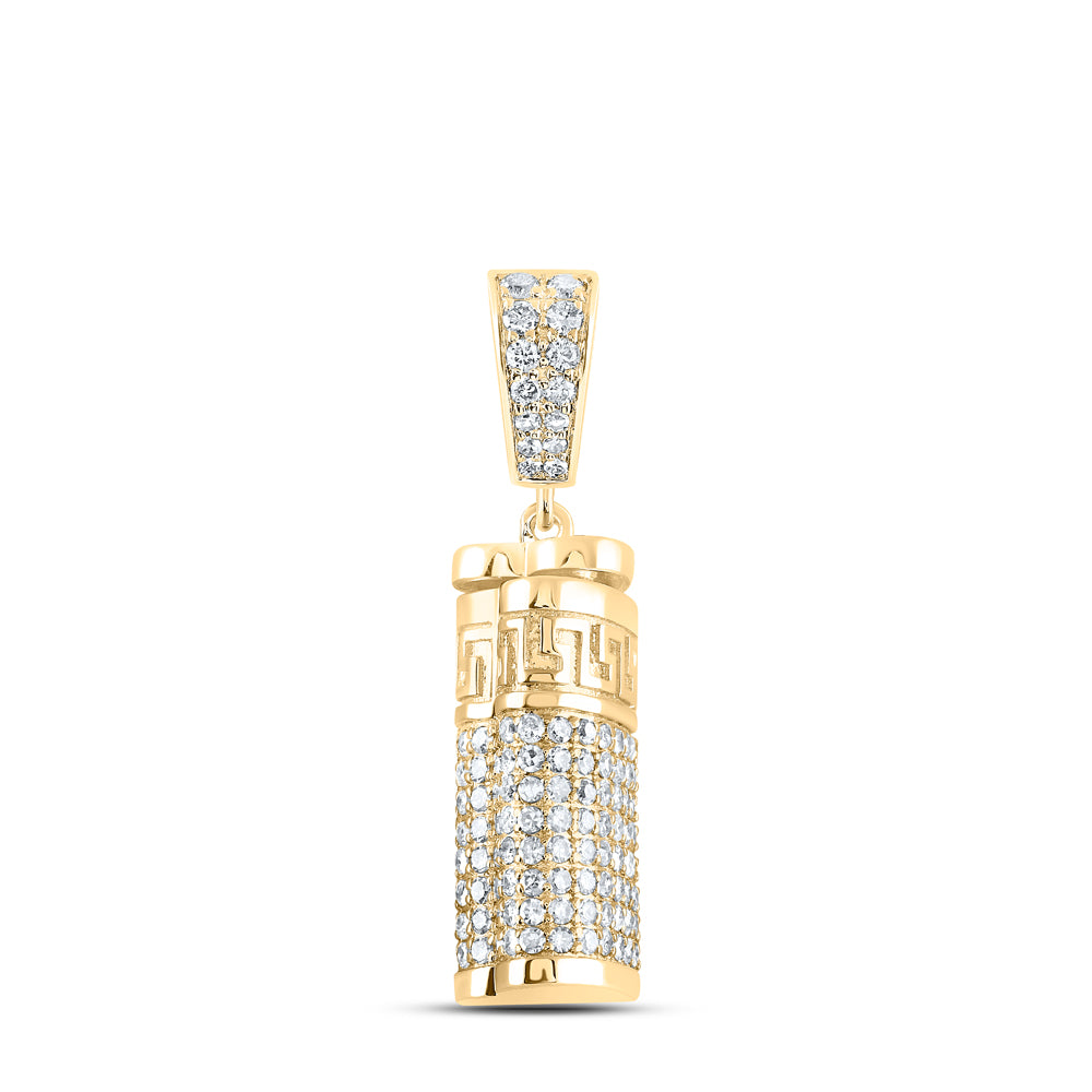 10K Yellow Gold 1 CTW-Natural Diamond Urn Pendant 5.5 Gram