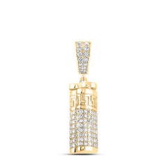 10K Yellow Gold 1 CTW-Natural Diamond Urn Pendant 5.5 Gram