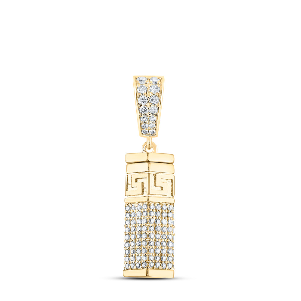 10K Yellow Gold 7/8 CTW-Natural Diamond Urn Pendant 5.19 Gram