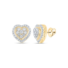 1 1/4CTW-DIA NK HEART EARRING