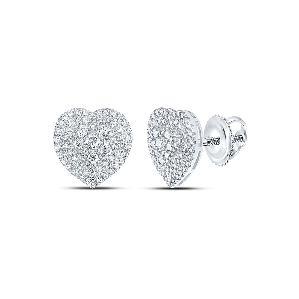 1 1/2CTW-DIA NK HEART EARRING