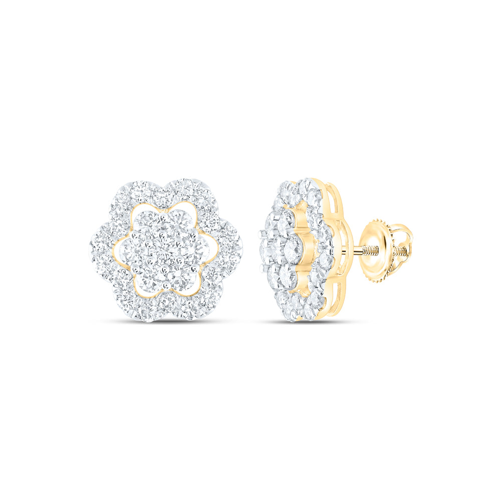 2CTW-DIA NK FASHION FLOWER EARRING