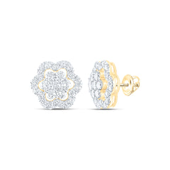 2CTW-DIA NK FASHION FLOWER EARRING