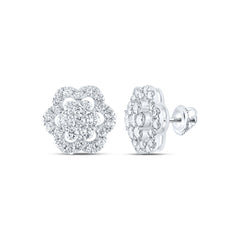 2CTW-DIA NK FASHION FLOWER EARRING