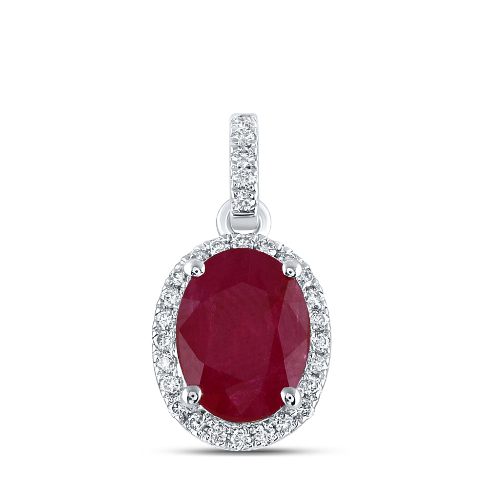 1/8CTW-DIA ANA M  8X6MM-RUBY NAT GEM PENDANT