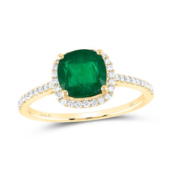 1/5CTW-DIA ANA M 7 MM-EME NAT GEM RING