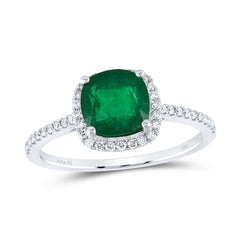 1/5CTW-DIA ANA M 7 MM-EME NAT GEM RING