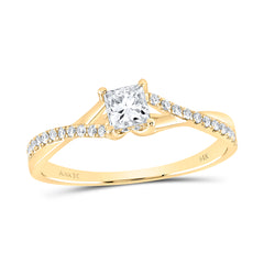 1/2CTW-DIA ANA M 1/3CT-CPR NO HALO ENGAGEMENT RING