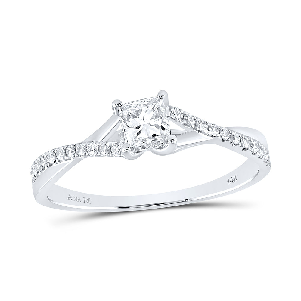 1/2CTW-DIA ANA M 1/3CT-CPR NO HALO ENGAGEMENT RING