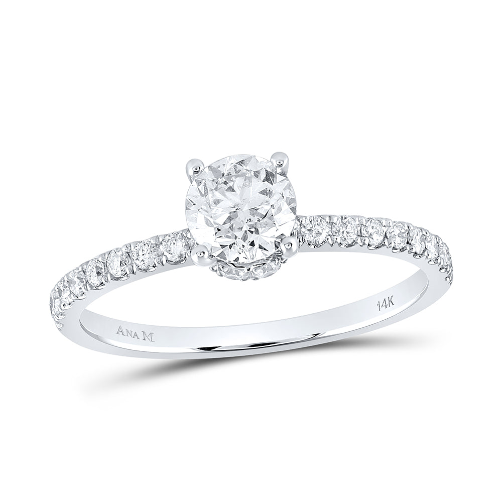 1CTW-DIA ANA M 3/4CT-CRD NO HALO ENGAGEMENT RING
