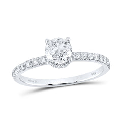 1CTW-DIA ANA M 3/4CT-CRD NO HALO ENGAGEMENT RING