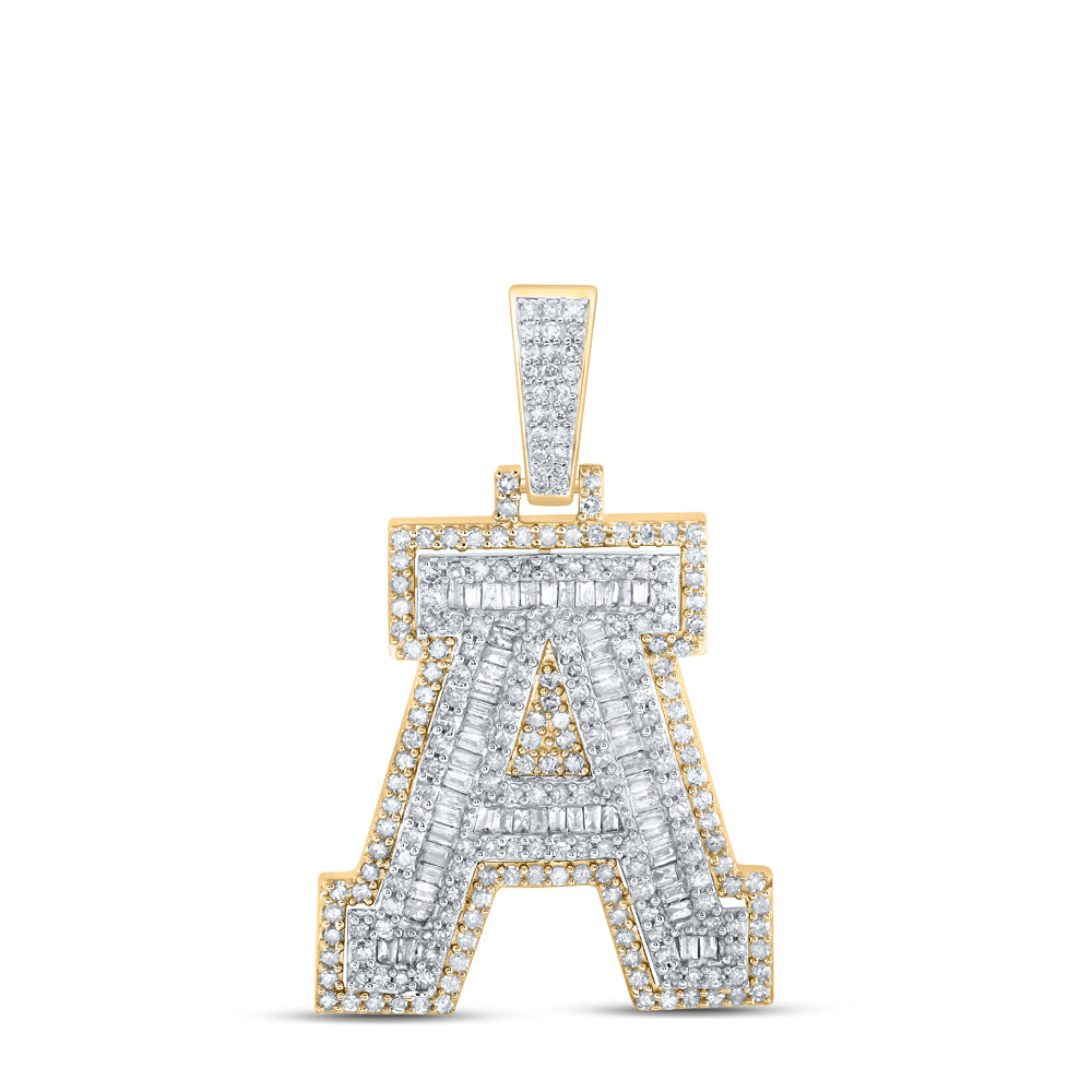 1 1/5CTW-DIA P1 INITIAL "A" MENS PENDANT