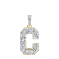 2 7/8CTW-DIA NK MENS INITIAL "C" PENDANT