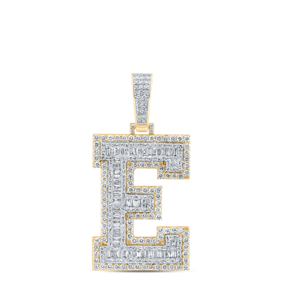 3 1/3CTW-DIA NK MENS INITIAL "E" PENDANT
