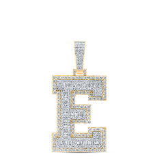 3 1/3CTW-DIA NK MENS INITIAL "E" PENDANT