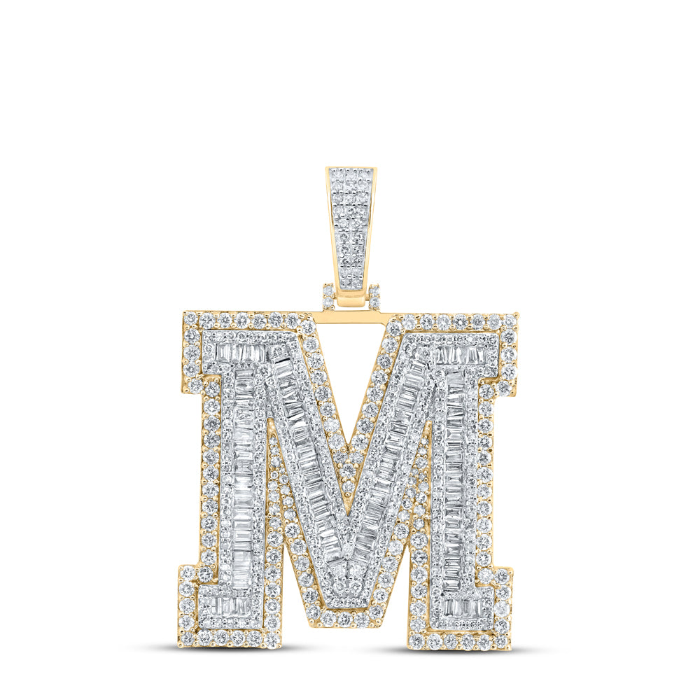 4 3/8CTW-DIA NK MENS INITIAL "M" PENDANT