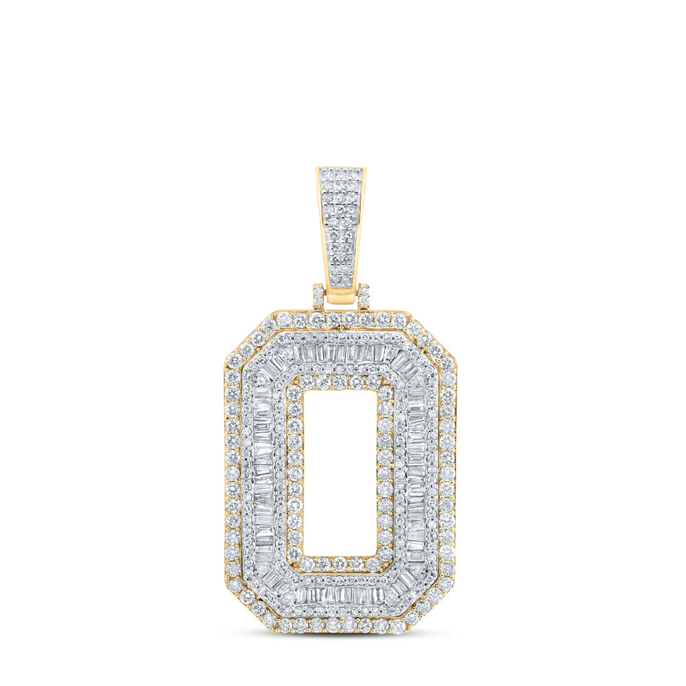 3 CTW-DIA NK MENS INITIAL "O" PENDANT