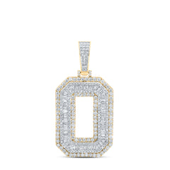 3 CTW-DIA NK MENS INITIAL "O" PENDANT