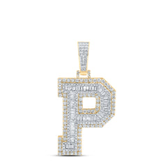 2 5/8CTW-DIA NK MENS INITIAL "P" PENDANT