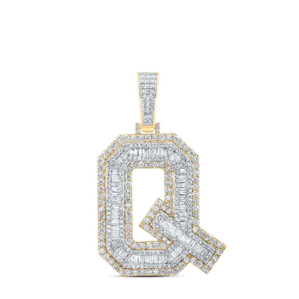 3 1/2CTW-DIA NK MENS INITIAL "Q" PENDANT