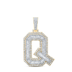 3 1/2CTW-DIA NK MENS INITIAL "Q" PENDANT