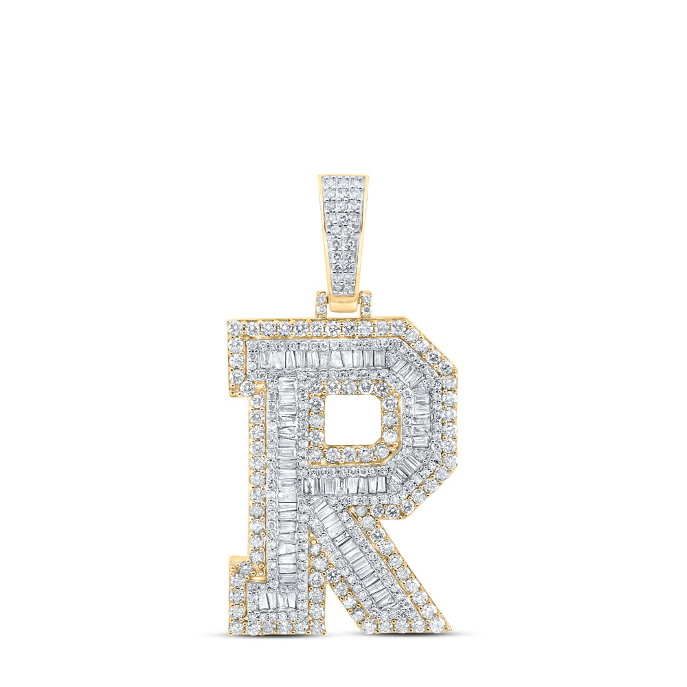 3 1/5CTW-DIA NK MENS INITIAL "R" PENDANT