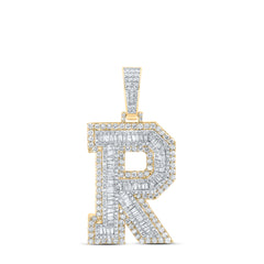 3 1/5CTW-DIA NK MENS INITIAL "R" PENDANT