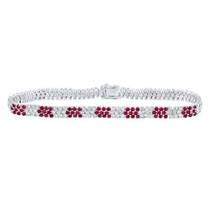 2 7/8CTW-DIA NKE 31/2CTW-RUBY NATURAL GEM BRACELET (7 INCH)