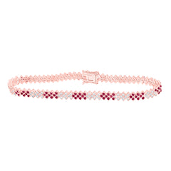 1 1/3CTW-DIA NKE 1 3/8CTW-RUBY NATURAL GEM BRACELET (7 INCH)