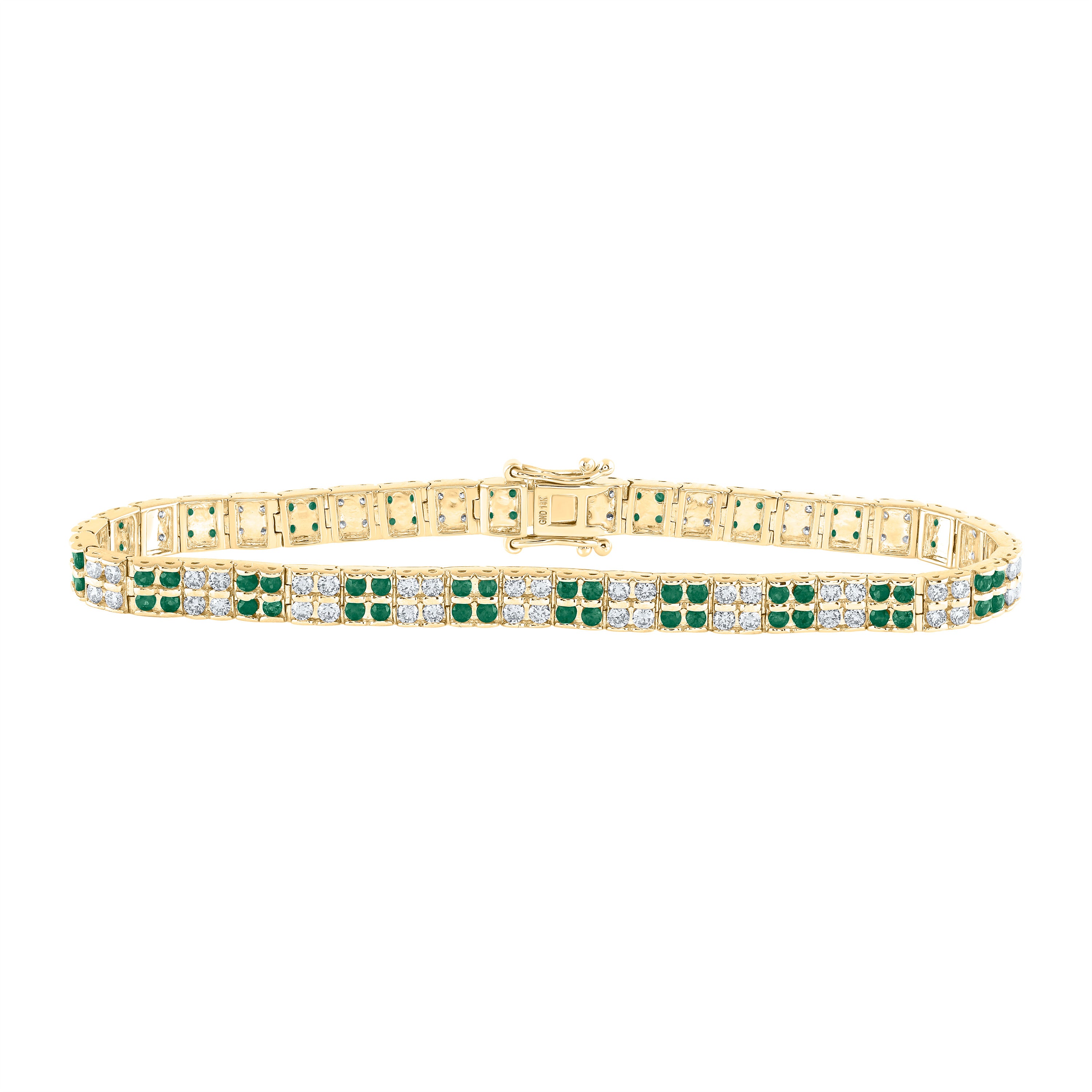 2CTW-DIA NKE 2 1/4CTW-EM NATURAL GEM BRACELET (7 INCH)