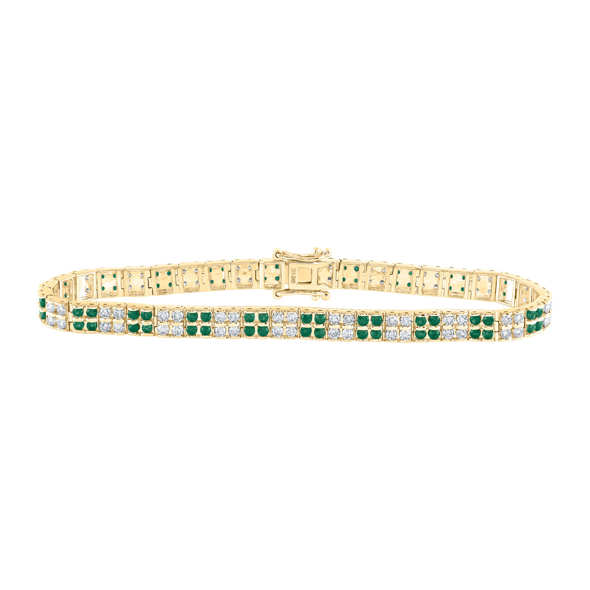 2CTW-DIA NKE 2 1/4CTW-EM NATURAL GEM BRACELET (7 INCH)