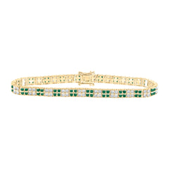 2CTW-DIA NKE 2 1/4CTW-EM NATURAL GEM BRACELET (7 INCH)