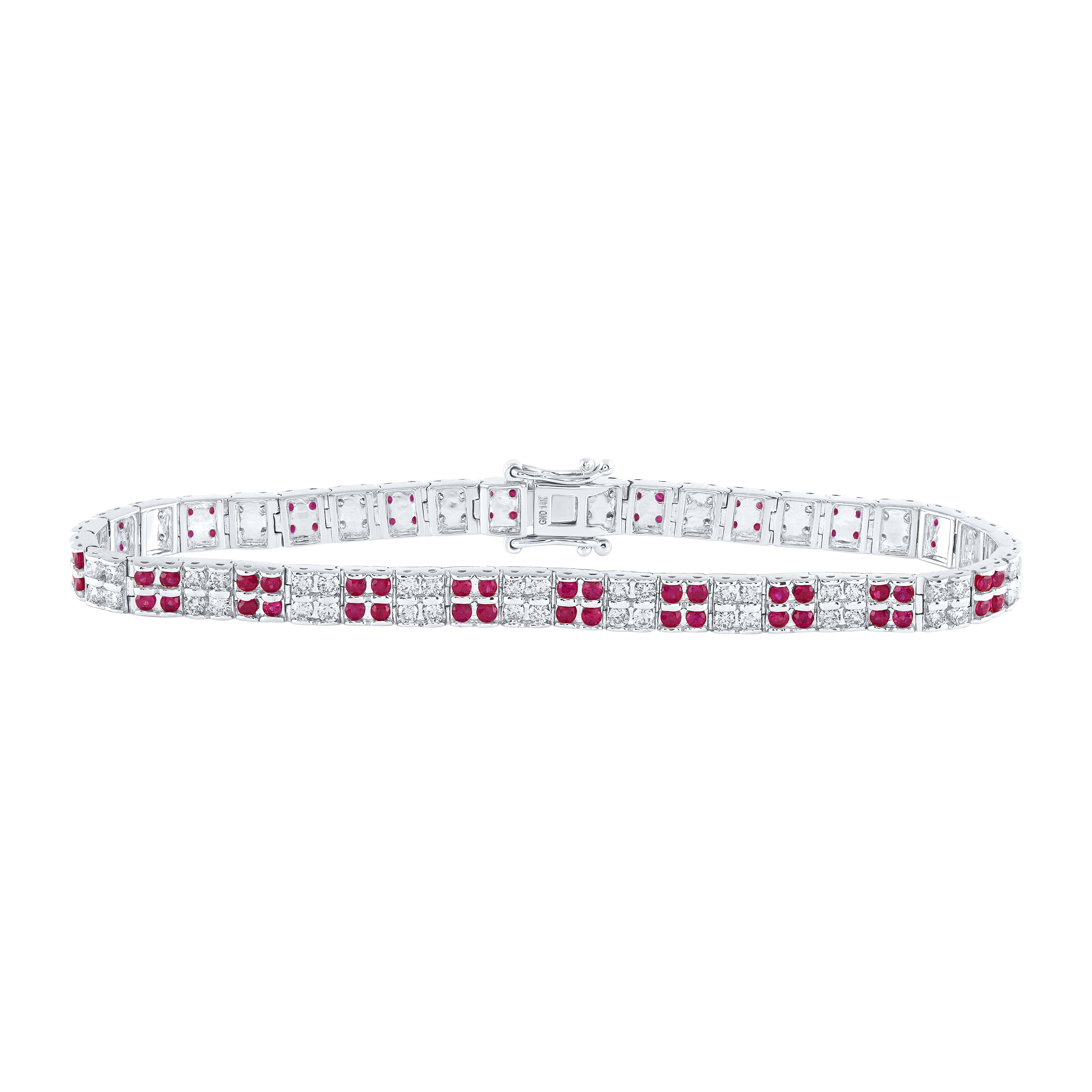 2CTW-DIA NKE 2 1/2CTW-RUBY NATURAL GEM BRACELET (7 INCH)