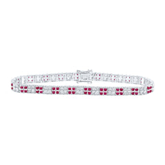 2CTW-DIA NKE 2 1/2CTW-RUBY NATURAL GEM BRACELET (7 INCH)