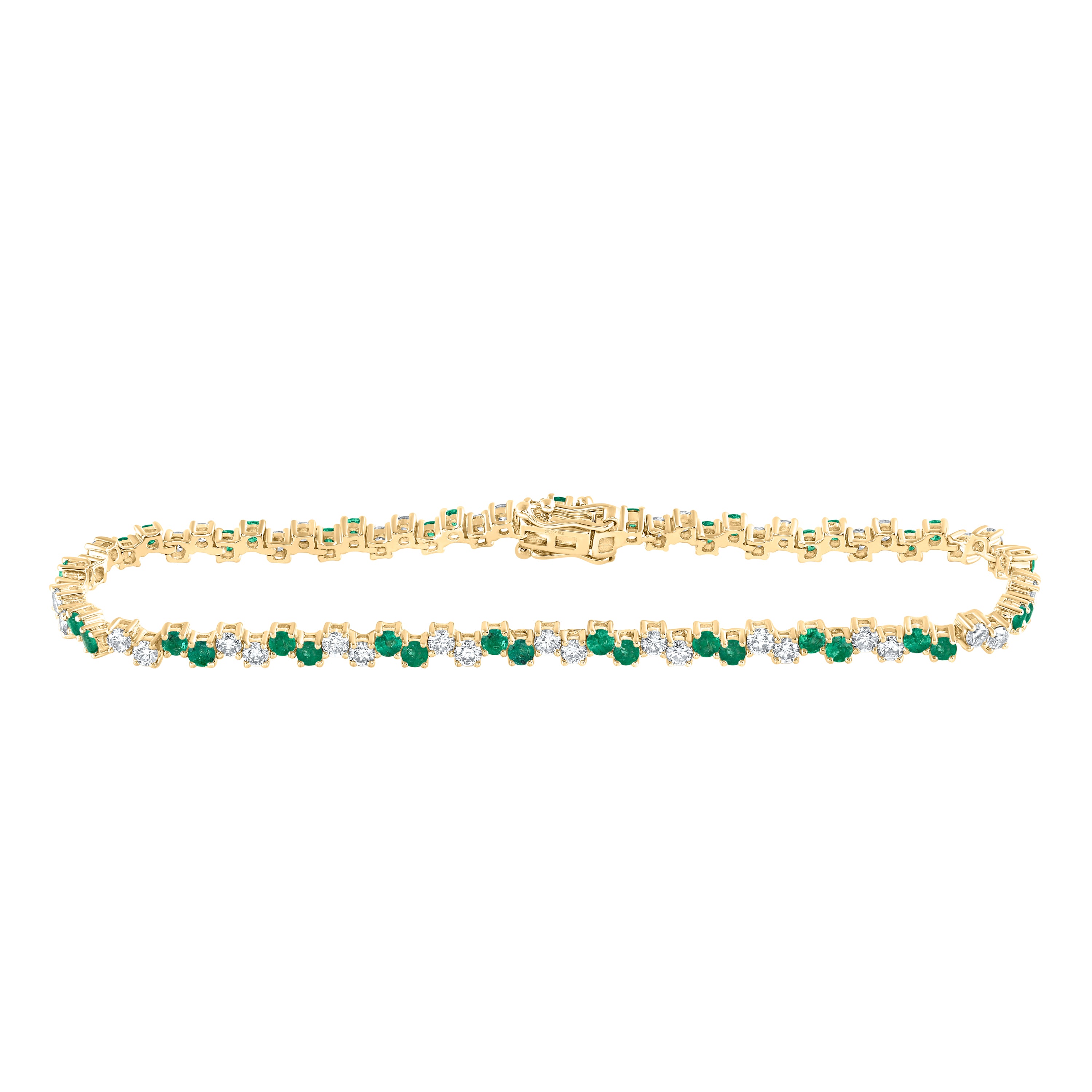 1 3/4CTW-DIA NKE 1 7/8CTW-EM NATURAL GEM BRACELET (7 INCH)