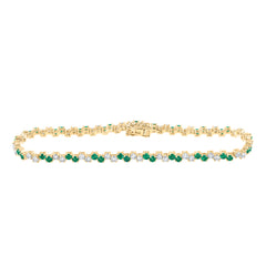 1 3/4CTW-DIA NKE 1 7/8CTW-EM NATURAL GEM BRACELET (7 INCH)