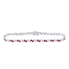 1 3/4CTW-DIA NKE 2CTW-RUBY NATURAL GEM BRACELET (7 INCH)