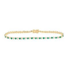 1 1/3CTW-DIA NKE 1 1/2CTW-EM NATURAL GEM BRACELET(7 INCH)
