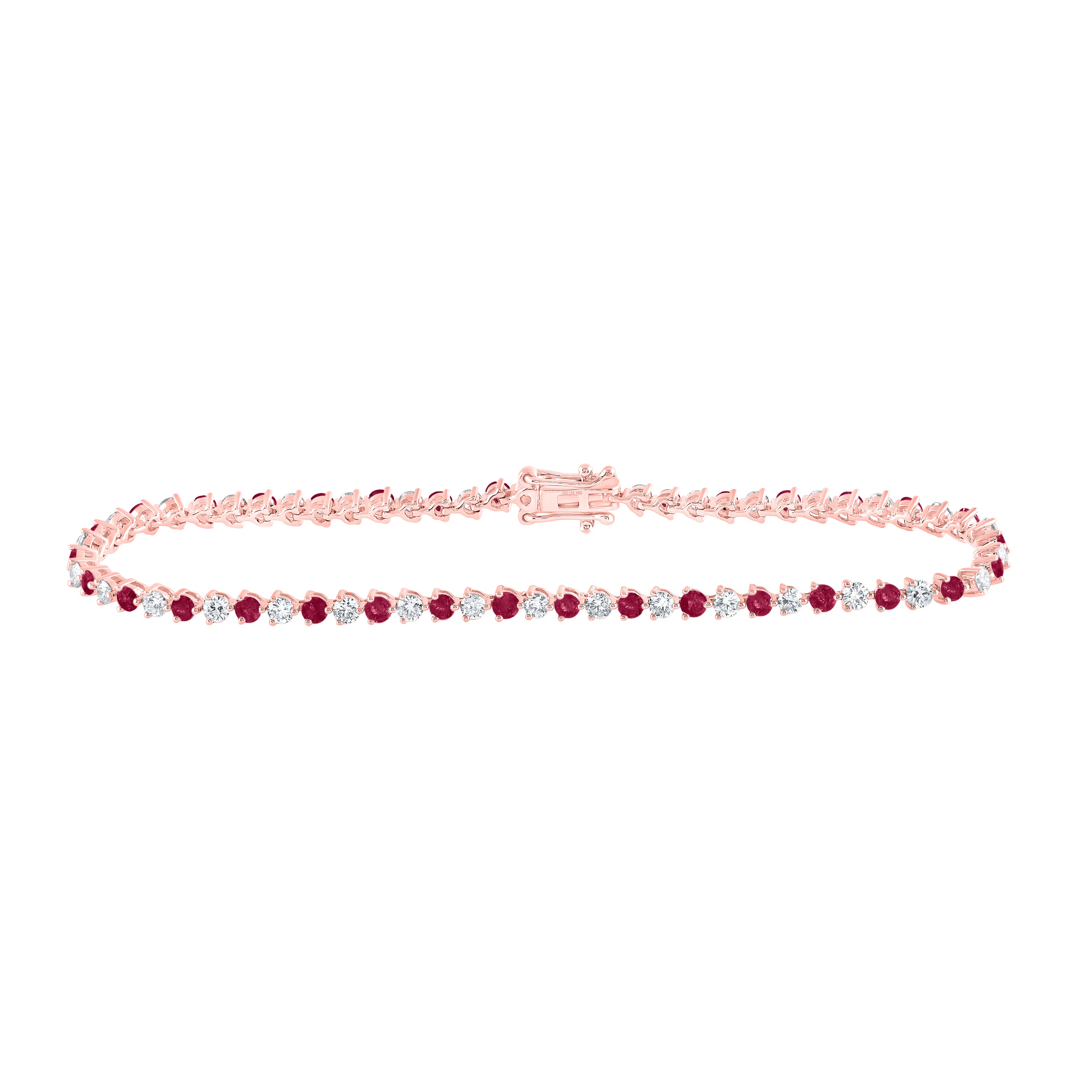 1 1/3CTW-DIA NKE 2 CTW-RUBY NATURAL GEM BRACELET (7 INCH)