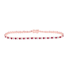 1 1/3CTW-DIA NKE 2 CTW-RUBY NATURAL GEM BRACELET (7 INCH)