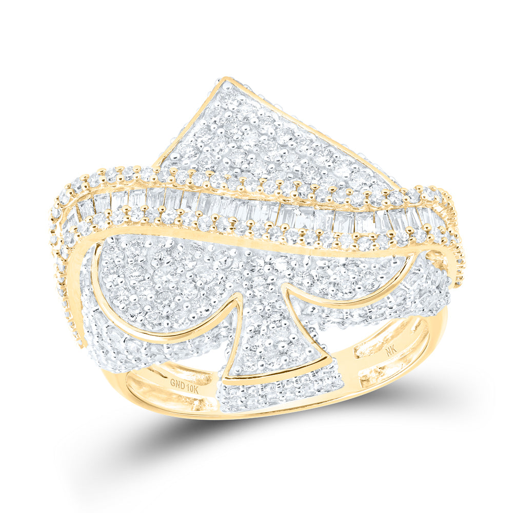 2 3/4CTW-DIA NK SPADE MENS RING
