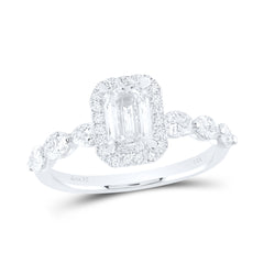 1 7/8CTW-DIA ANA M 1CT-EME SINGLE HALO  ENGAGEMENT RING
