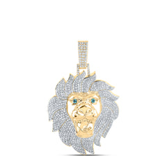 5 CTW-DIA NK LION FACE MENS CHARM