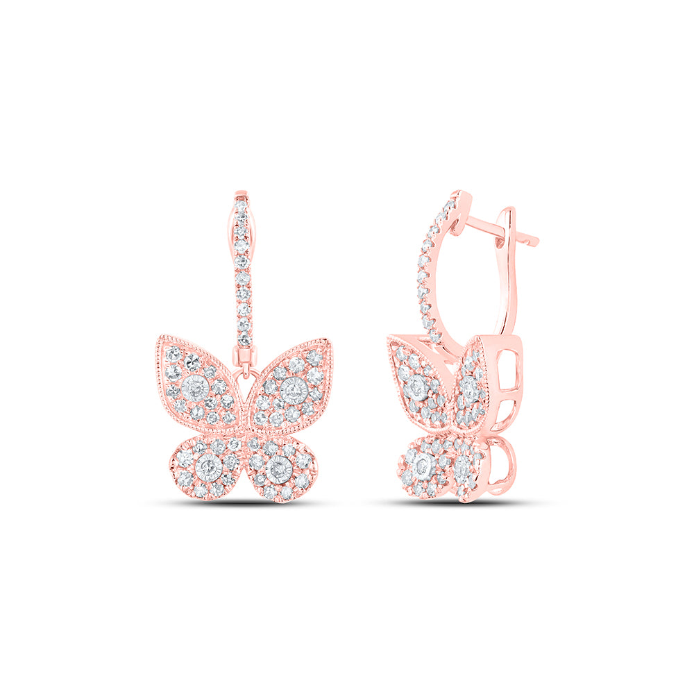 5/8CTW-DIA NK BUTTERFLY EARRING